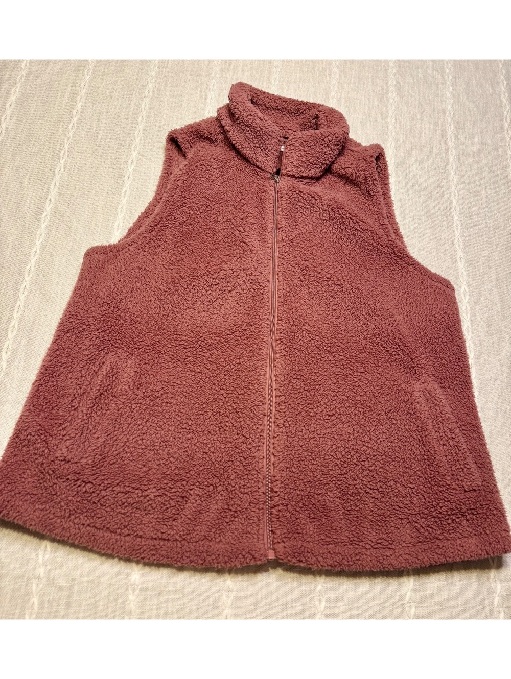 Maurice's blush pink zip up vest 0x